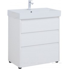 Тумба под умывальник Aquanet Nova Lite 75 белый глянец 3 ящика 00302472