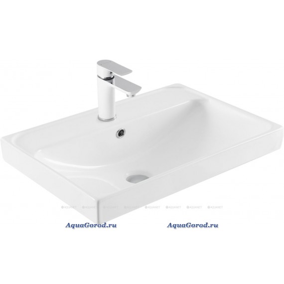 Раковина Aquanet Flash Mini 60 встраиваемая сверху белая 00342053