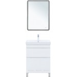 Тумба под умывальник Aquanet Слим 60 напольная белый сатин 00346042