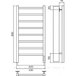 Полотенцесушитель электрический TERMINUS Ватикан П8 500х850 оружейная сталь 4670078566355
