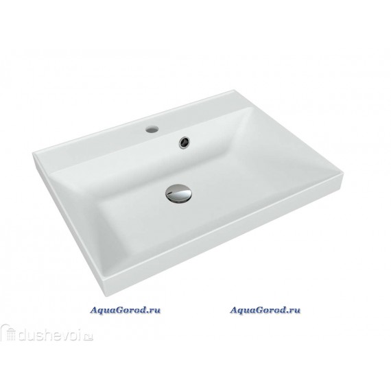 Раковина Florentina Астория 60 накладная литьевой мрамор прямоугольная жасмин 10.170.00600.201