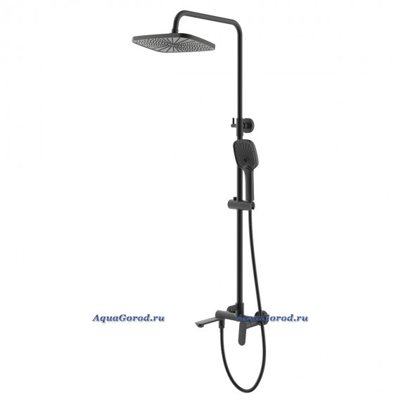 Душевая система Azario Alanti с квадратным тропическим душем черный матовый AZ-K2332-1B Душевая система Azario Alanti с квадратным тропическим душем черный матовый AZ-K2332-1B