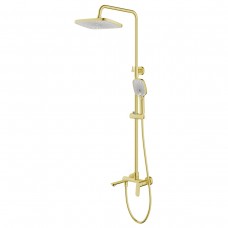 Душевая система Azario Alanti с квадратным тропическим душем золото матовое AZ-K2332-1MG