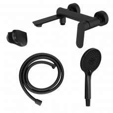 Cмеситель для ванны Azario Alanti с ручным душем керамический картридж черный матовый AZ-K3032B