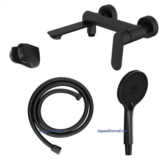 Cмеситель для ванны Azario Alanti с ручным душем керамический картридж черный матовый AZ-K3032B Cмеситель для ванны Azario Alanti с ручным душем керамический картридж черный матовый AZ-K3032B