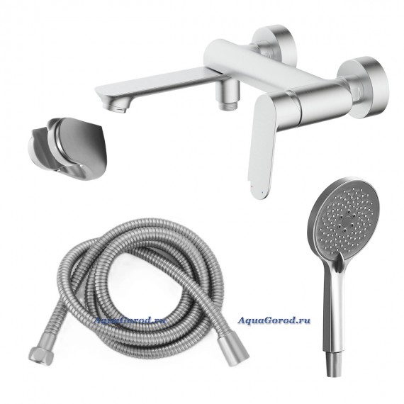 Cмеситель для ванны Azario Alanti с ручным душем керамический картридж сатин AZ-K3032BN Cмеситель для ванны Azario Alanti с ручным душем керамический картридж сатин AZ-K3032BN