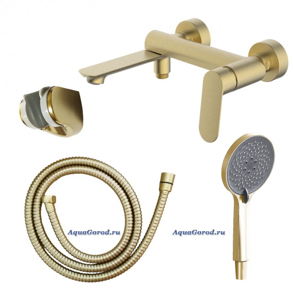 Cмеситель для ванны Azario Alanti с ручным душем золото матовое AZ-K3032MG Cмеситель для ванны Azario Alanti с ручным душем золото матовое AZ-K3032MG