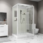 Душевая кабина Niagara Standart 100х80 с крышей распашная прозрачное стекло белый профиль ST100/80/15Q