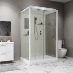 Душевая кабина Niagara Standart 100х80 с крышей распашная прозрачное стекло белый профиль ST100/80/15Q