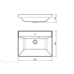 Раковина Florentina Астория 60х45 литьевой мрамор антрацит 10.170.00600.302