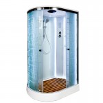 Душевая кабина Deto 110x80 с крышей низкий поддон стекло с узором Deto EM 1511R LED