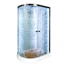 Душевая кабина Deto 110x80 с крышей низкий поддон стекло с узором Deto EM 1511R LED