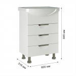 Тумба под умывальник Mixline 84,5х60х31,6 белый ПВХ 542405