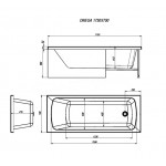 Ванна акриловая Alex Baitler Onega 175x70 встраиваемая белая с каркасом 3356004/3356004