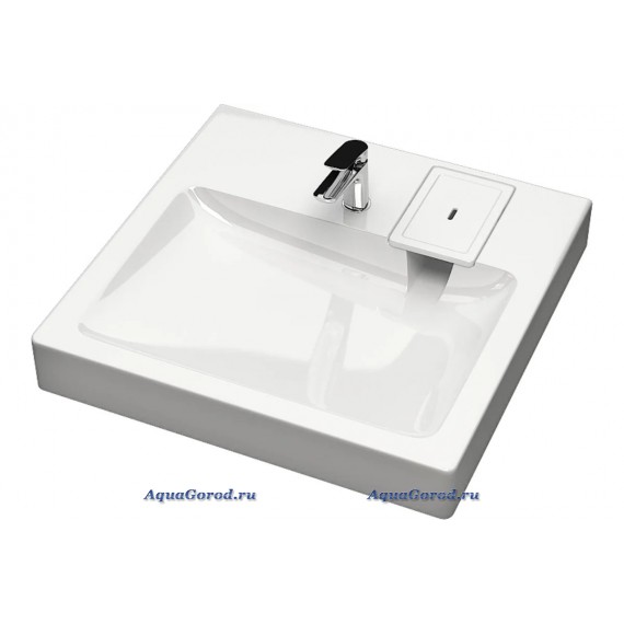 Раковина над стиральной машиной Reflexion Kappa 60 глянцевая белая прямоугольная с комплектом кронштейнов RX6060KA