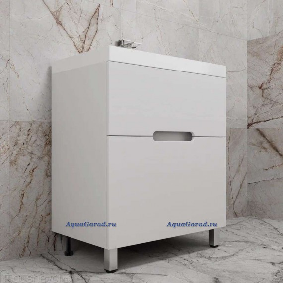 Тумба под умывальник Style Line Матис 70 напольная белая матовая ЛС-00002442