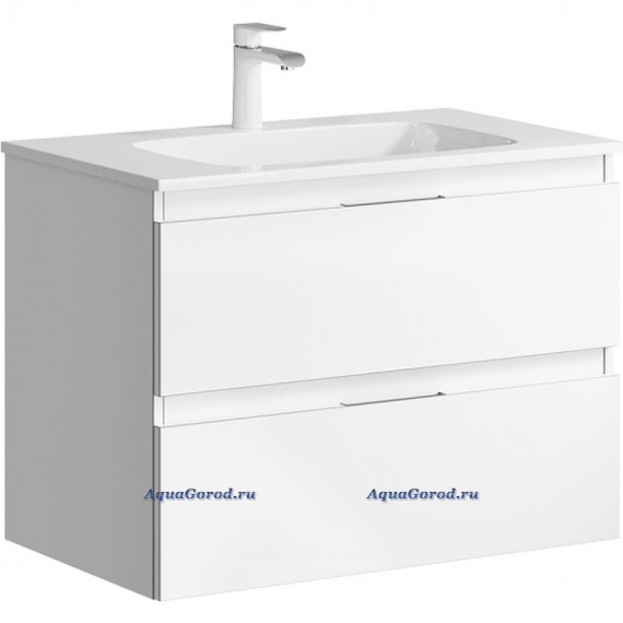 Тумба с раковиной Aqwella Accent 75 см белый CC0175W+Mal.75.04.D