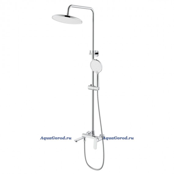 Душевая система Azario Alanti с круглым тропическим душем хром AZ-K2332