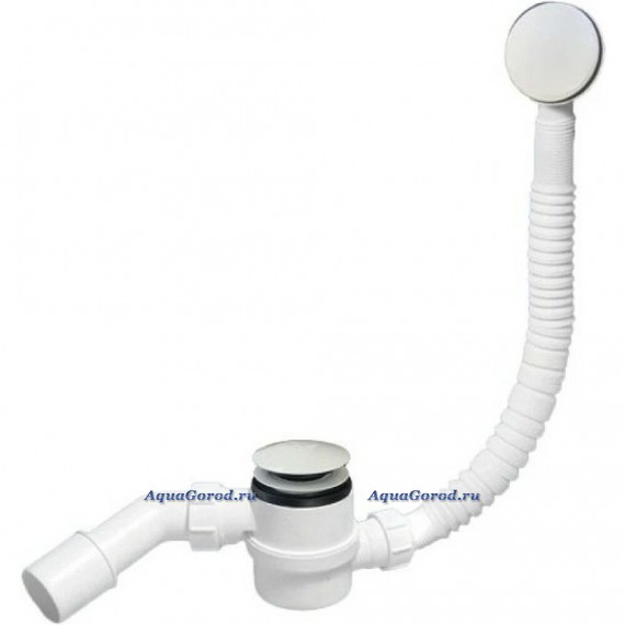Сифон для ванны McALPINE кнопка с раздвижным переливом 1 1/2 белый MRB11-WH