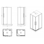 Душевая кабина ESBANO ESM-129CKR Left 120х90х215 см