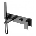 Cмеситель Boheme Qubic 474-2-GM для душа и ванны, с внутренней частью, matt gun metal Cмеситель Boheme Qubic 474-2-GM для душа и ванны, с внутренней частью, matt gun metal