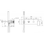 Cмеситель Boheme Qubic 474-2-GM для душа и ванны, с внутренней частью, matt gun metal Cмеситель Boheme Qubic 474-2-GM для душа и ванны, с внутренней частью, matt gun metal
