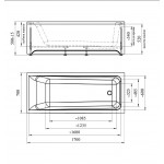 Ванна Baniera Stark 170х70 с каркасом stark170