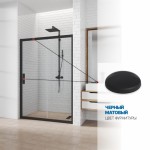 Душевая дверь в нишу Kubele DE019D2 175х200 см, профиль черный матовый, стекло прозрачное, покрытие GuteClean 