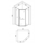 Душевое ограждение Agger A03-090TCR/G, 90 х 90 см, без поддона, стекла прозрачные, профиль хром, с полотенцедержателем