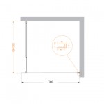 Душевая перегородка BelBagno Kraft 100х195 прозрачное стекло профиль хром KRAFT-L-1-100-C-Cr