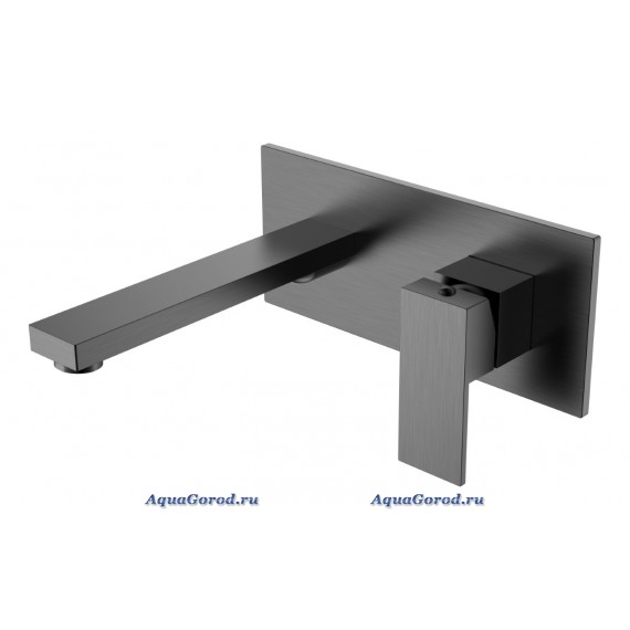 Смеситель для умывальника из стены Boheme Qubic Matt Gun Metal 475-GM Смеситель для умывальника из стены Boheme Qubic Matt Gun Metal 475-GM