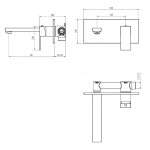 Смеситель для умывальника из стены Boheme Qubic Matt Gun Metal 475-GM Смеситель для умывальника из стены Boheme Qubic Matt Gun Metal 475-GM