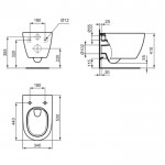 Унитаз подвесной Ideal Standard I.life O 35x53см, безободковый, смыв HydroTwist, крепление EasyFix+, белый Унитаз подвесной Ideal Standard I.life O 35x53см, безободковый, смыв HydroTwist, крепление EasyFix+, белый