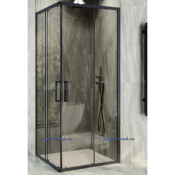 Душевой уголок Maybahglass MGY-1323-6 90 см, профиль черный, стекло прозрачное