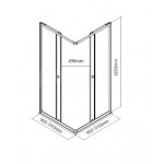Душевой уголок Maybahglass MGY-1323-6 90 см, профиль черный, стекло прозрачное