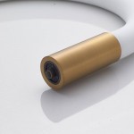 Смеситель для кухни Shevanik S668G с гибким изливом, золотой сатин, белый
