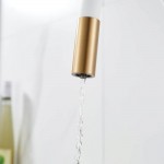 Смеситель для кухни Shevanik S668G с гибким изливом, золотой сатин, белый