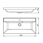 Раковина Florentina Астория 100 накладная, белая, прямоугольная, литьевой мрамор 10.170.01000.001 Раковина Florentina Астория 100 накладная, белая, прямоугольная, литьевой мрамор 10.170.01000.001