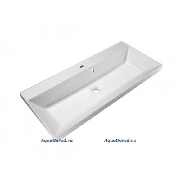 Раковина Florentina Астория 100 накладная, белая, прямоугольная, литьевой мрамор 10.170.01000.001 Раковина Florentina Астория 100 накладная, белая, прямоугольная, литьевой мрамор 10.170.01000.001