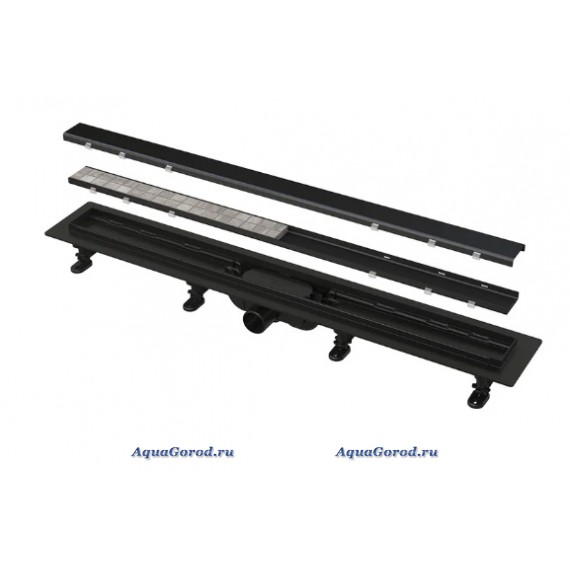 Душевой трап (лоток) AlcaPlast APZ19 65 см с сифоном под плитку APZ19BLACK-650