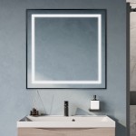 Зеркало BelBagno в алюминиевой раме со встроенным светильником SPC-KRAFT-800-800-SENS-NERO Зеркало BelBagno в алюминиевой раме со встроенным светильником SPC-KRAFT-800-800-SENS-NERO