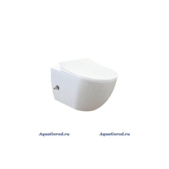 Унитаз подвесной Creavit Free FE322.00500 безободковый, с биде, смесит хол/гор