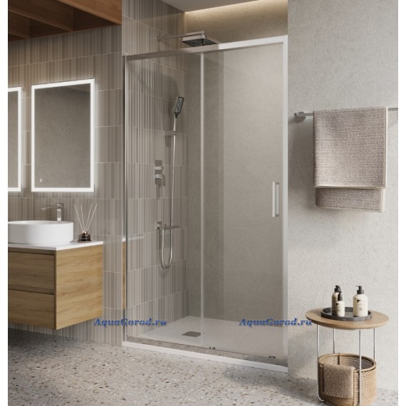 Душевая дверь в нишу BelBagno Luce BF-1-140-C-Cr, профиль хром, стекло прозрачное