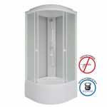 Душевая кабина Niagara Promo P100/40/MT, 100х100х215 см полукруглая, высокий поддон, матовое стекло, профиль белый