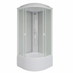 Душевая кабина Niagara Promo P100/40/MT, 100х100х215 см полукруглая, высокий поддон, матовое стекло, профиль белый