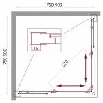 Душевой уголок BelBagno Unique 90x90 прозрачное стекло профиль хром A-2-75/90-C-Cr