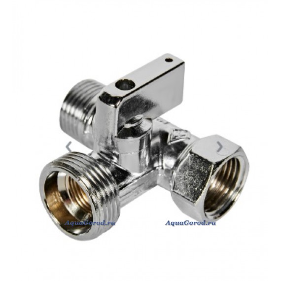 Кран шаровый Bugatti 3-х проходной 1/2 x1/2 x3/4 08770004