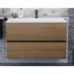 Тумба под раковину Uperwood Barsa 80 подвесная, черная, дуб сонома 293020539