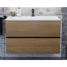 Тумба под раковину Uperwood Barsa 80 подвесная, черная, дуб сонома 293020539