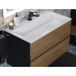 Тумба под раковину Uperwood Barsa 80 подвесная, черная, дуб сонома 293020539